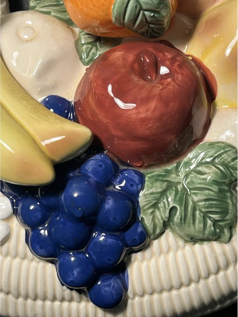 Vintage 1960s Set Of 2 Ceramic Duck Fruit Wall Plaques Decor, 10x8”